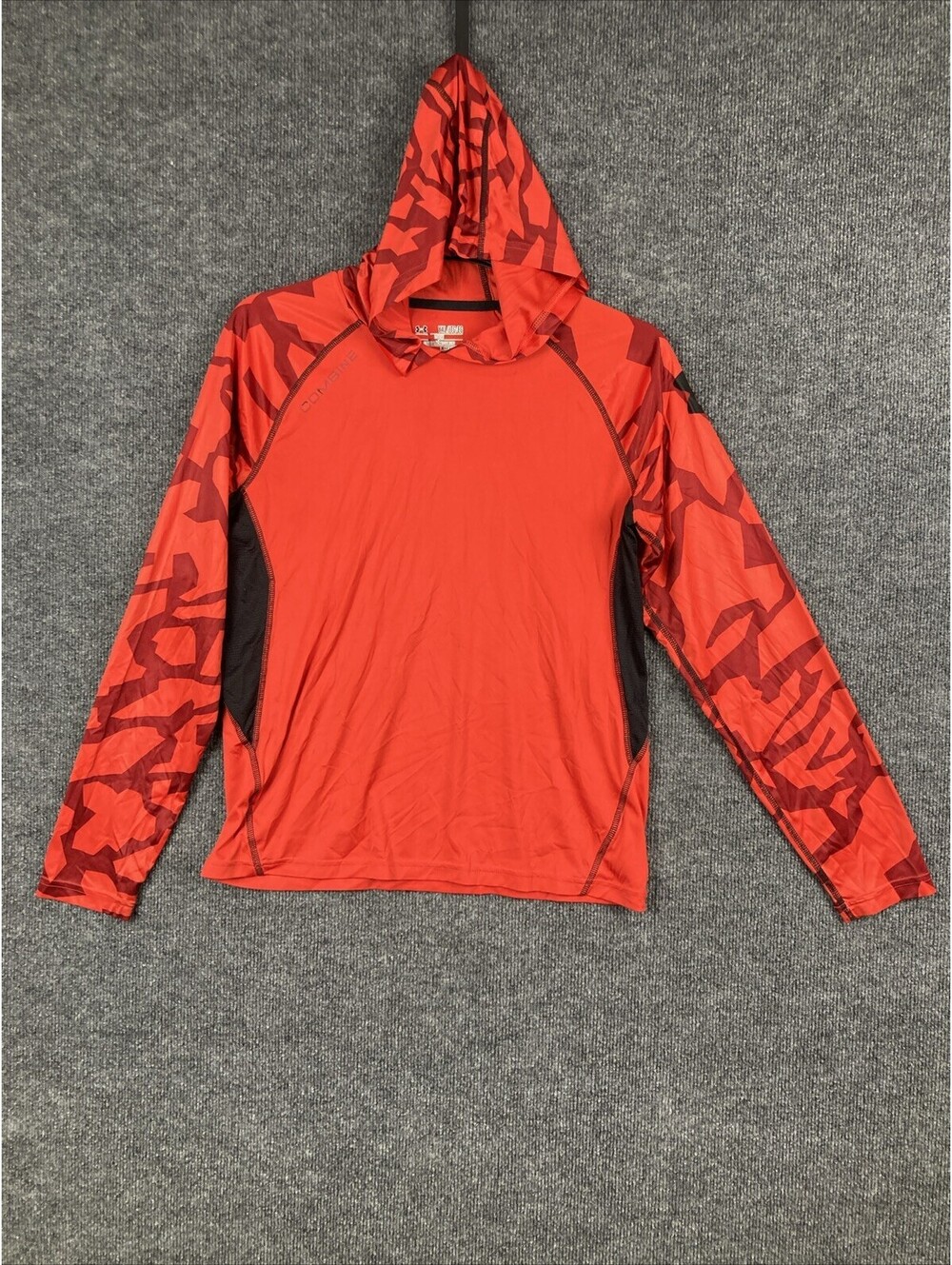 Under Armour Youth XL Red Combine Raglan L/S Hoodie Pullover EUC